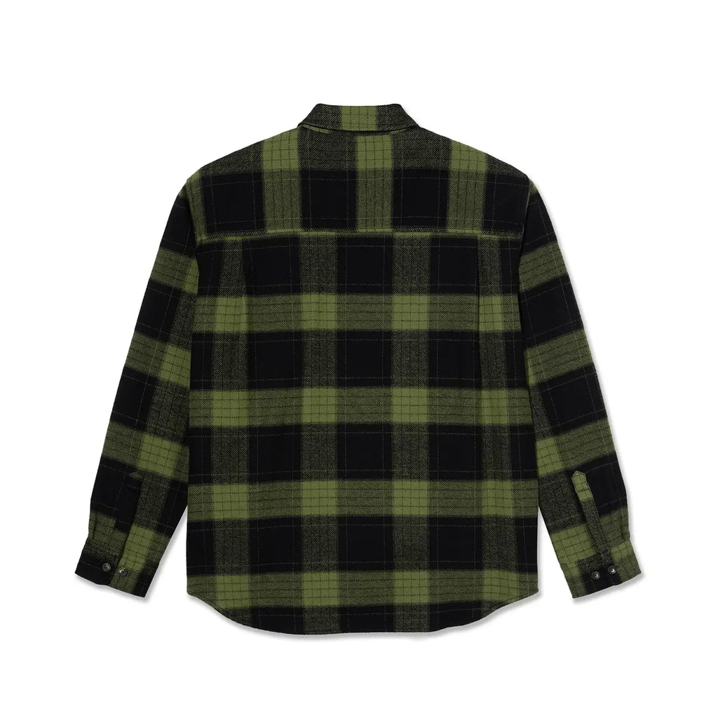 Polar Skate Co Mike L/S Flannel Shirt - Black / Army Green