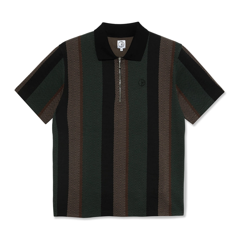 Polar Skate Co S/S Jacques Polo Shirt - Black / Salmon