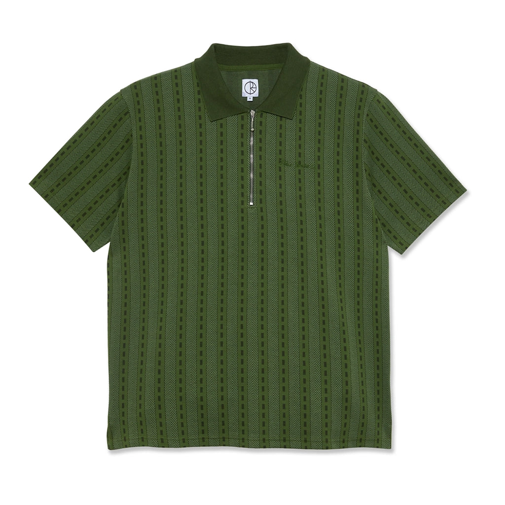 Polar Skate Co S/S Road Zip Polo Shirt - Dark Green