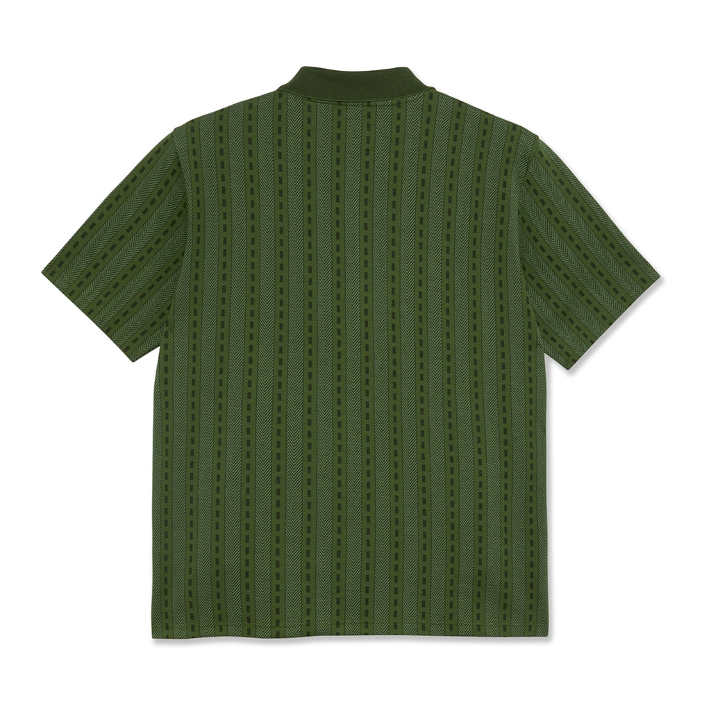 Polar Skate Co S/S Road Zip Polo Shirt - Dark Green