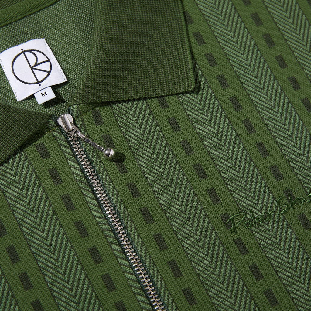 Polar Skate Co S/S Road Zip Polo Shirt - Dark Green