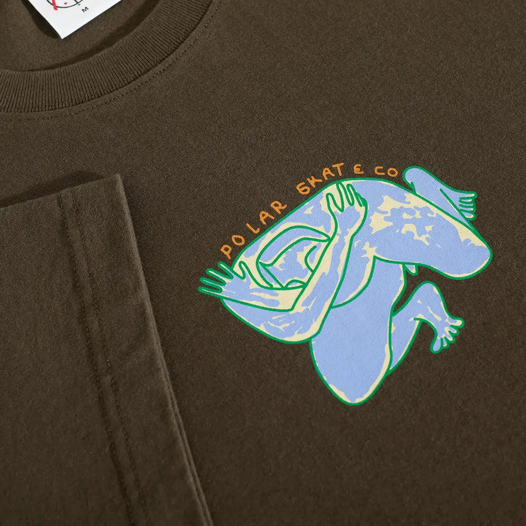 Polar Skate Co Shy Bow T Shirt - Brown - closeup