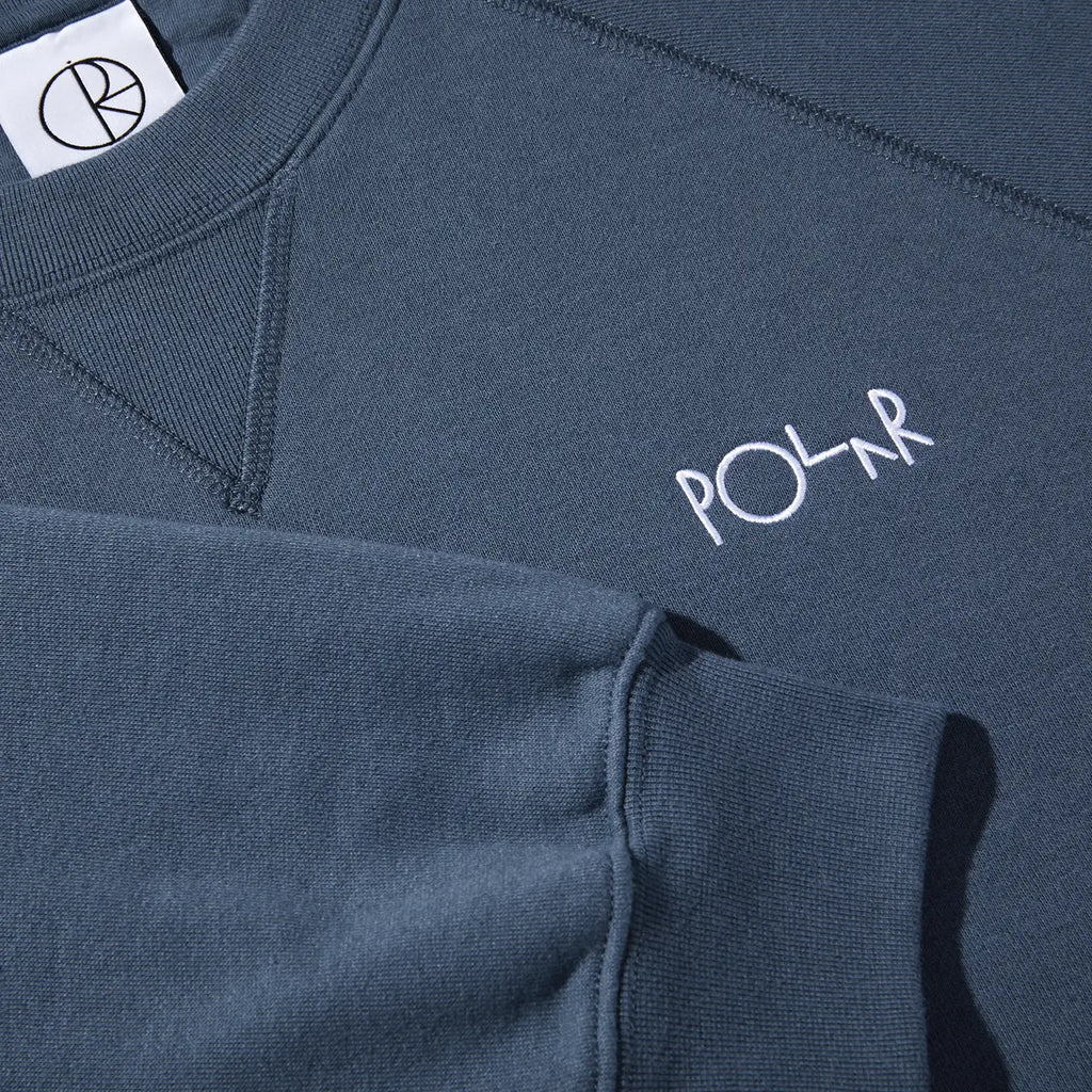 Polar Skate Co  Default Crewneck - Grey Blue - closeup