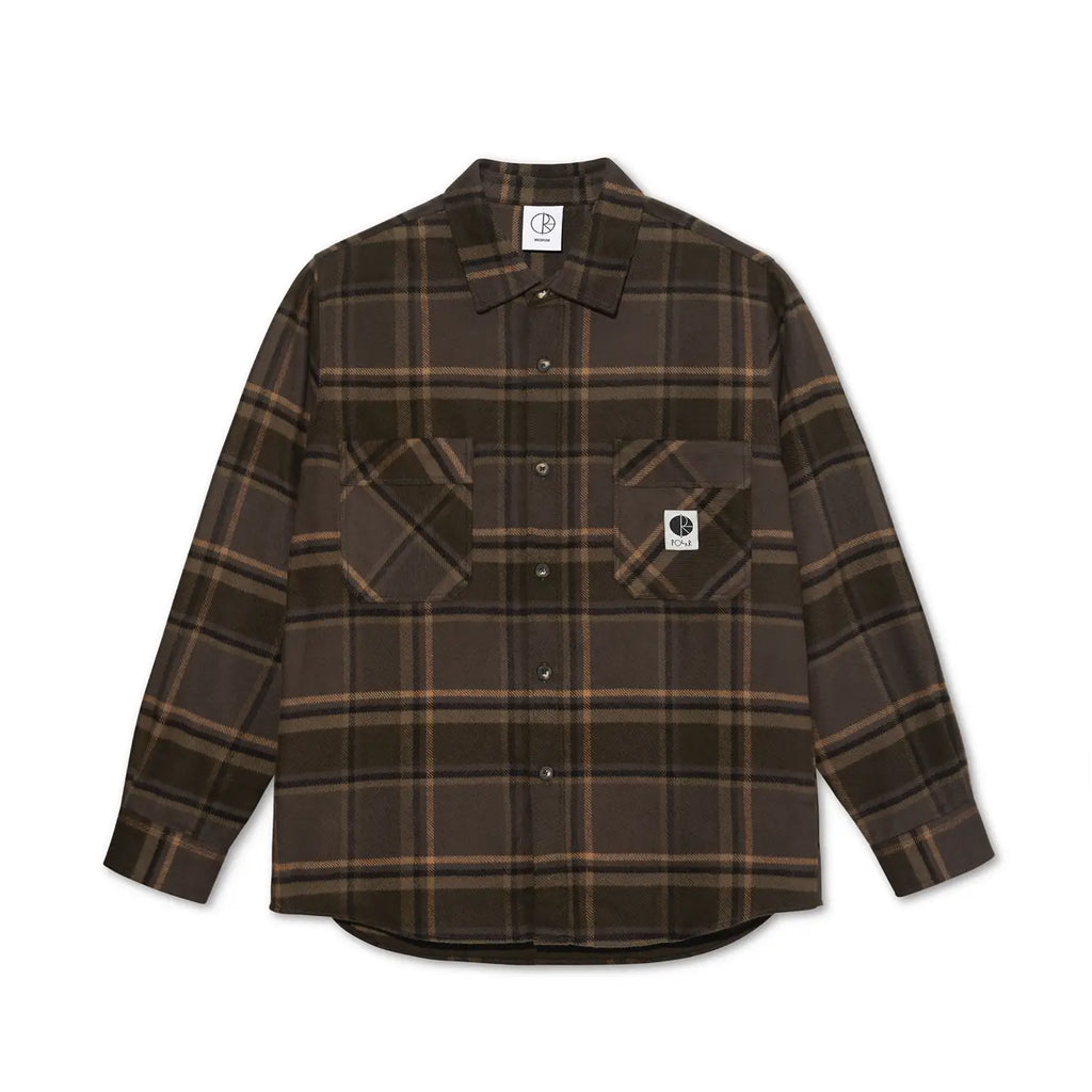 Polar Skate Co Mike L/S Flannel Shirt - Brown / Mauve - main