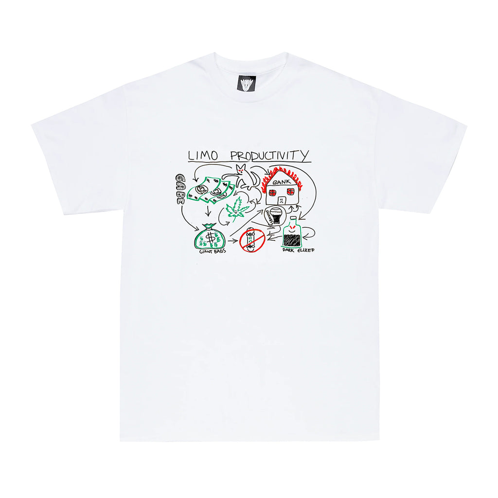 Limosine Skateboards Productivity T Shirt - White