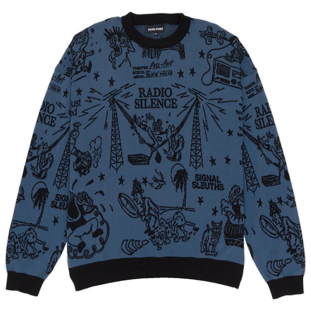 PASS~PORT Eyeball Knit Sweater - Black / Harbour Blue - main