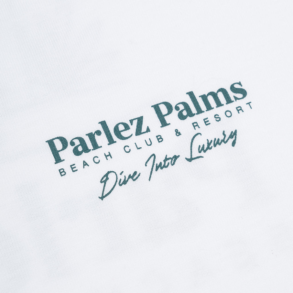 Parlez Retreat T Shirt - White - close up