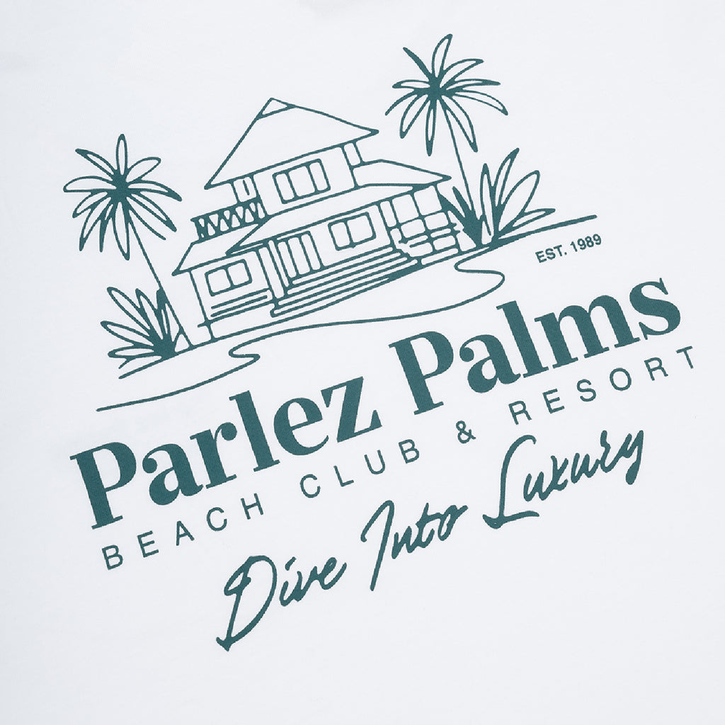 Parlez Retreat T Shirt - White - close up 2