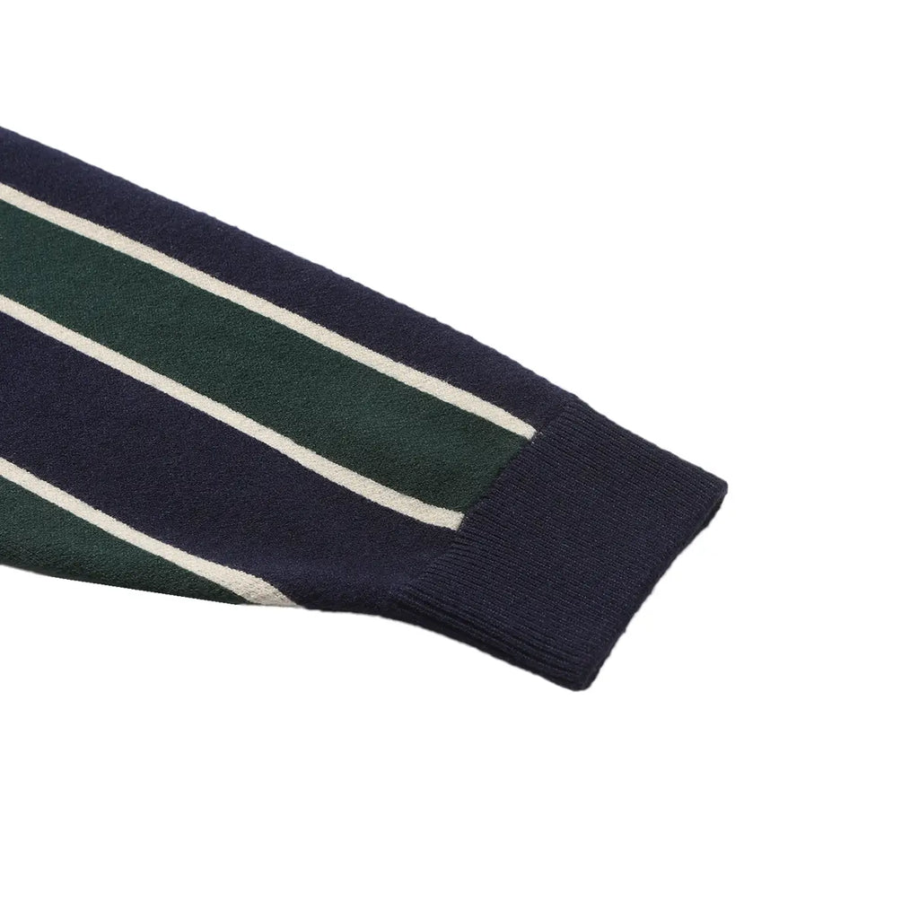 Helas Royal Knitted Cardigan - Navy / Green