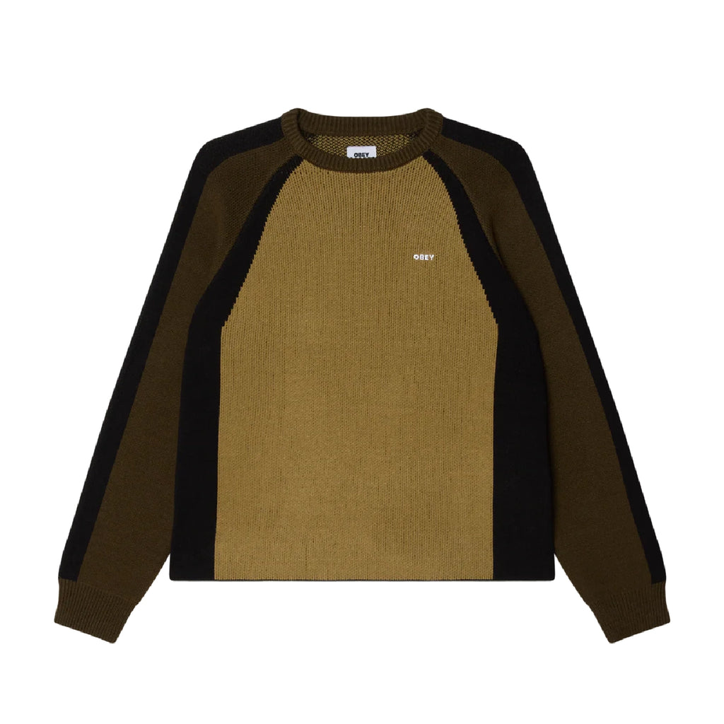 Obey Raglan Crew Neck Sweater - Mermaid Green - front