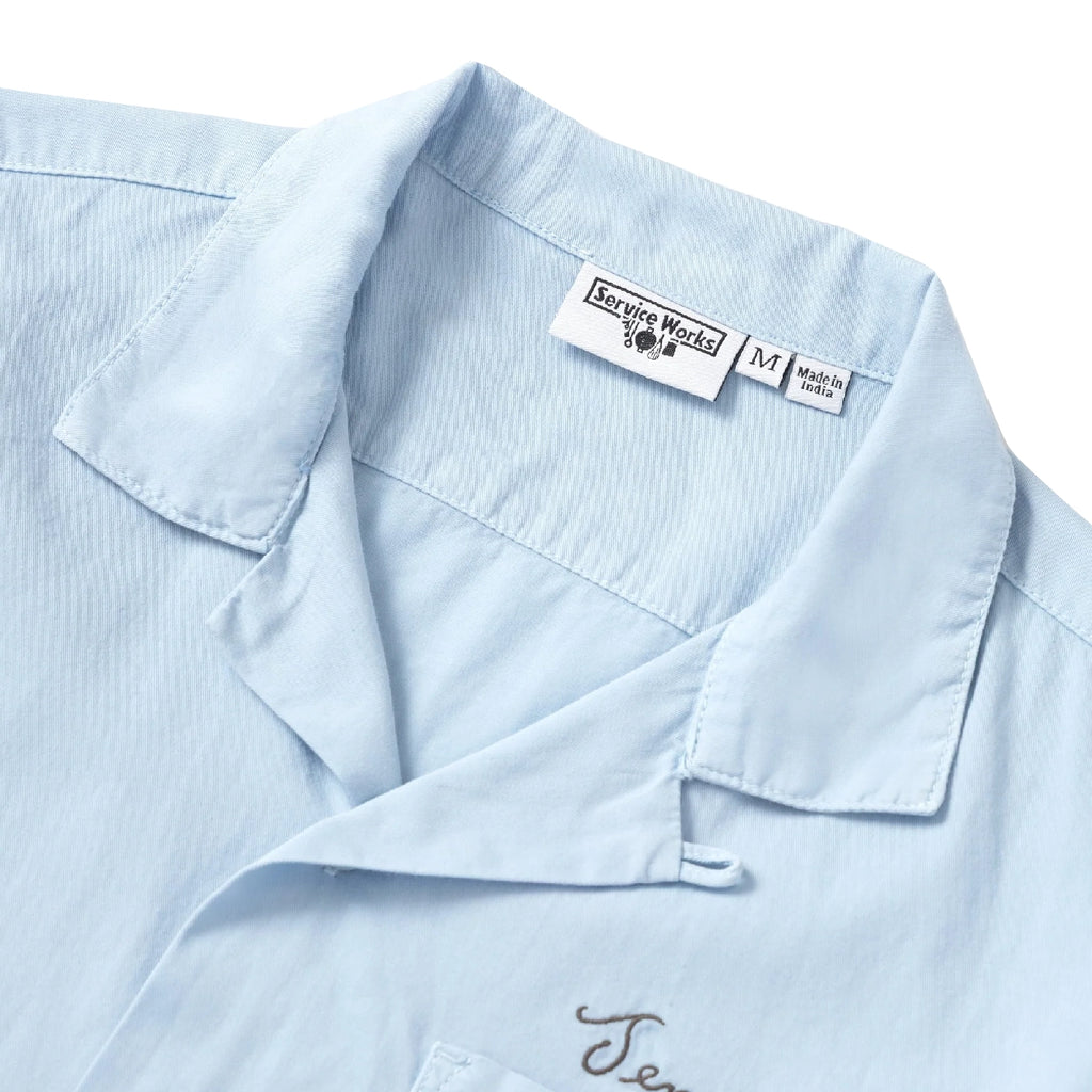 Service Works Script Resort S/S Shirt - Powder - collar