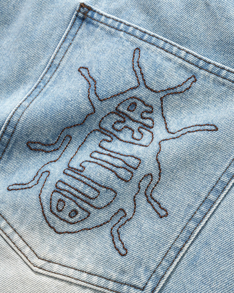 Butter Goods Roach Denim Shorts - Distressed Indigo - pocket