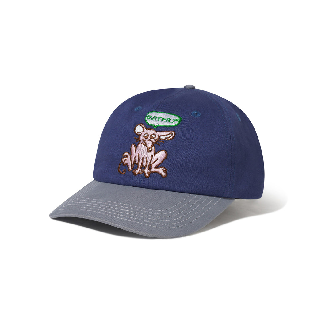 Butter Goods Rodent 6 Panel Cap - Navy / Washed Slate