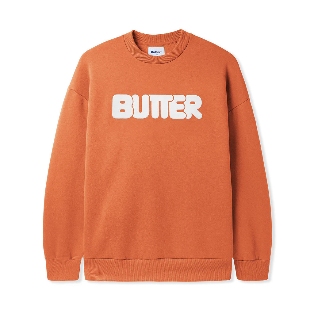 Butter Goods Rounded Logo Crewneck Sweatshirt - Washed Orange