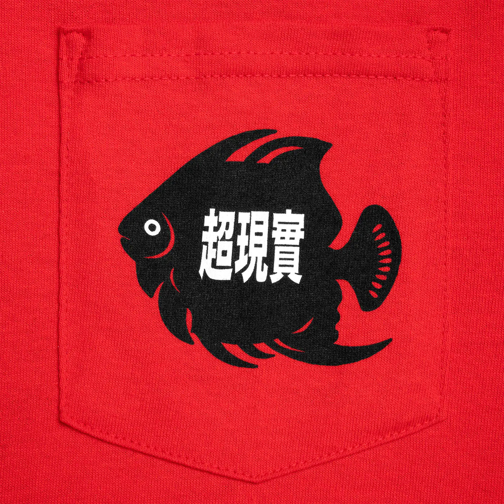 Sci-Fi Fantasy Fish Pocket T Shirt - Red