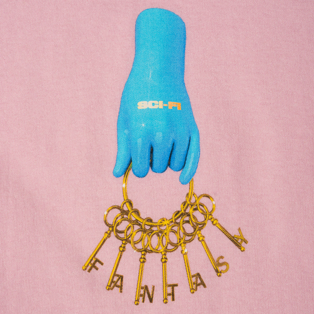 Sci-Fi Fantasy Keys T Shirt - Pink - close-up