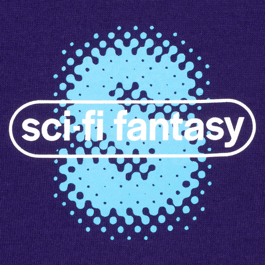 Sci-Fi Fantasy Spotty T Shirt - Purple - close up