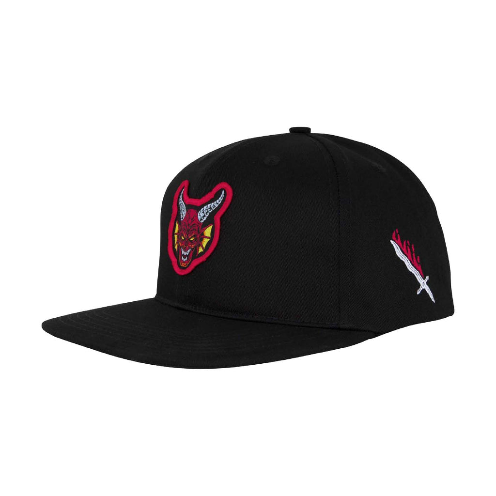 Santa Cruz x Stranger Things Hellfire Club Snapback Cap - Black - side2