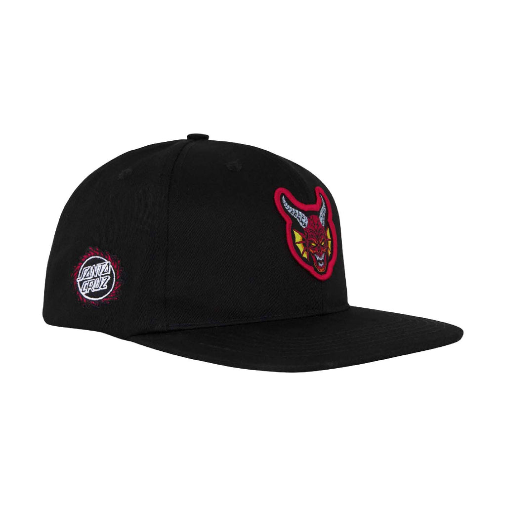 Santa Cruz x Stranger Things Hellfire Club Snapback Cap - Black - side