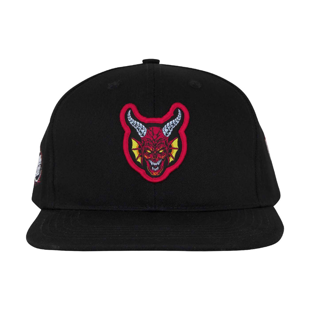 Santa Cruz x Stranger Things Hellfire Club Snapback Cap - Black - front