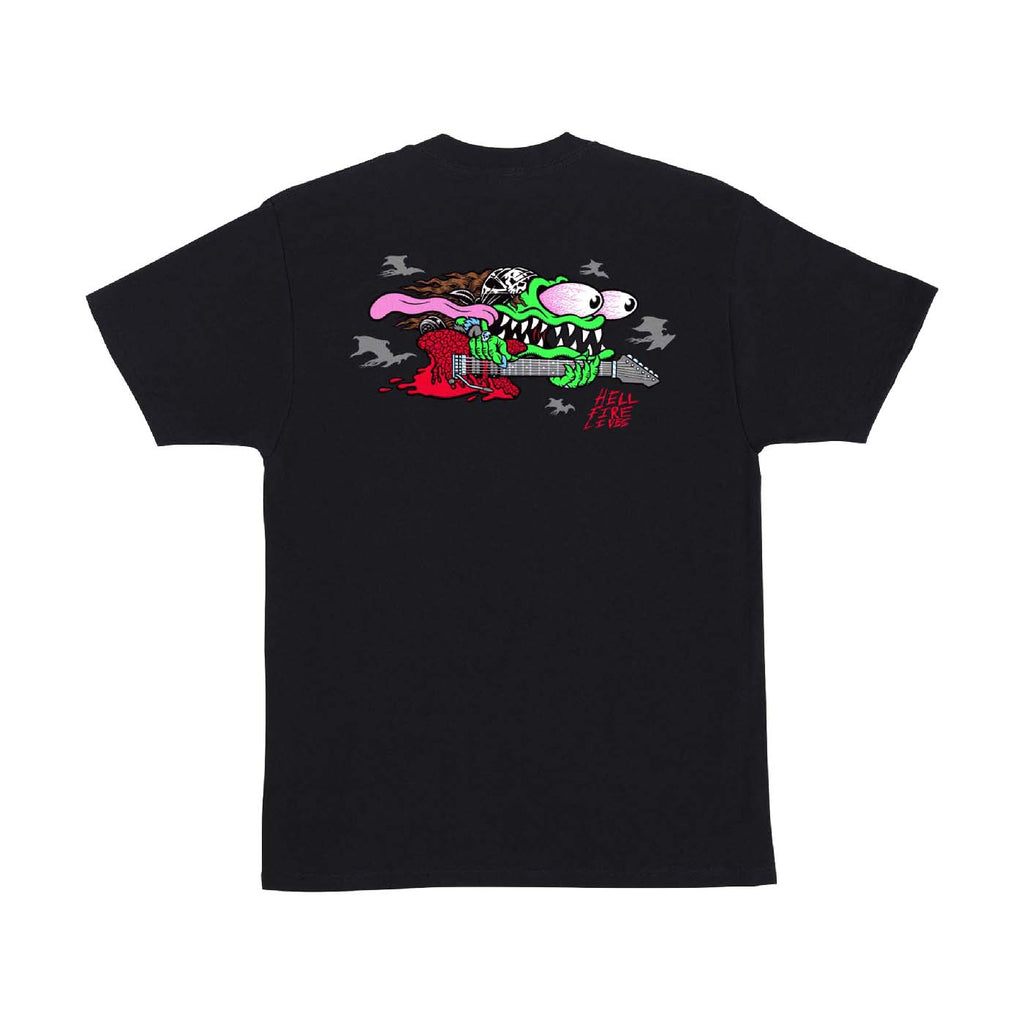 Santa Cruz x Stranger Things Eddie Slasher T Shirt - Black - back