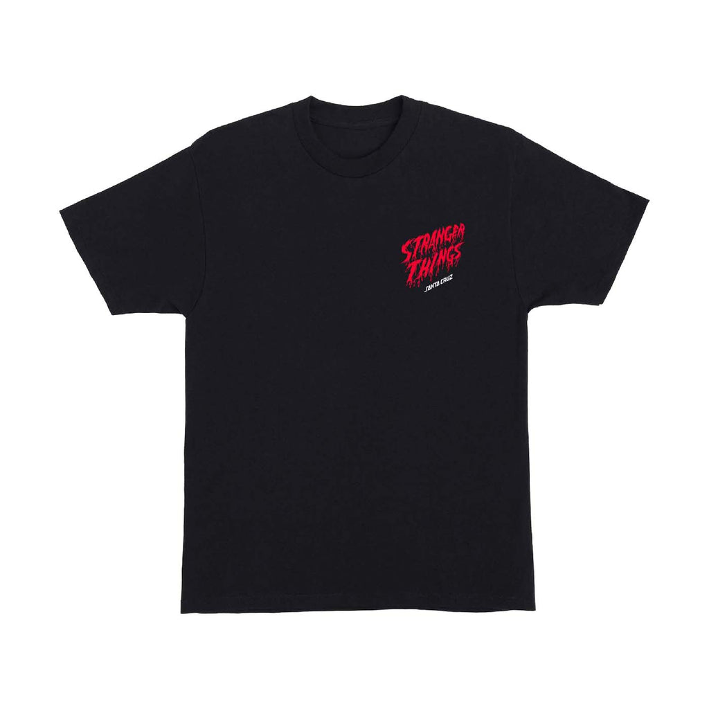 Santa Cruz x Stranger Things Eddie Slasher T Shirt - Black - front