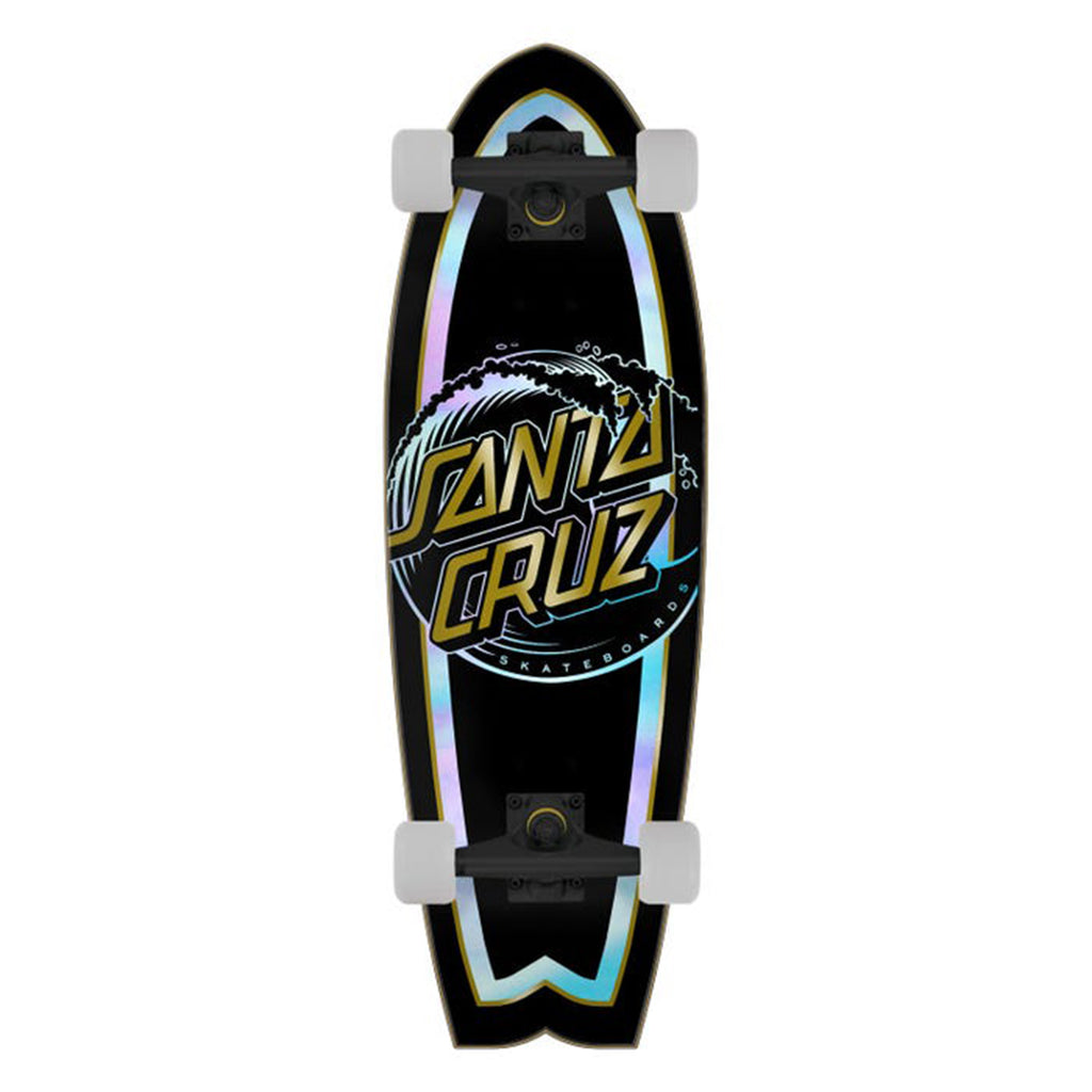 Santa Cruzer Holo Wave Dot Cruzer Shark Complete Skateboard - 8.8"