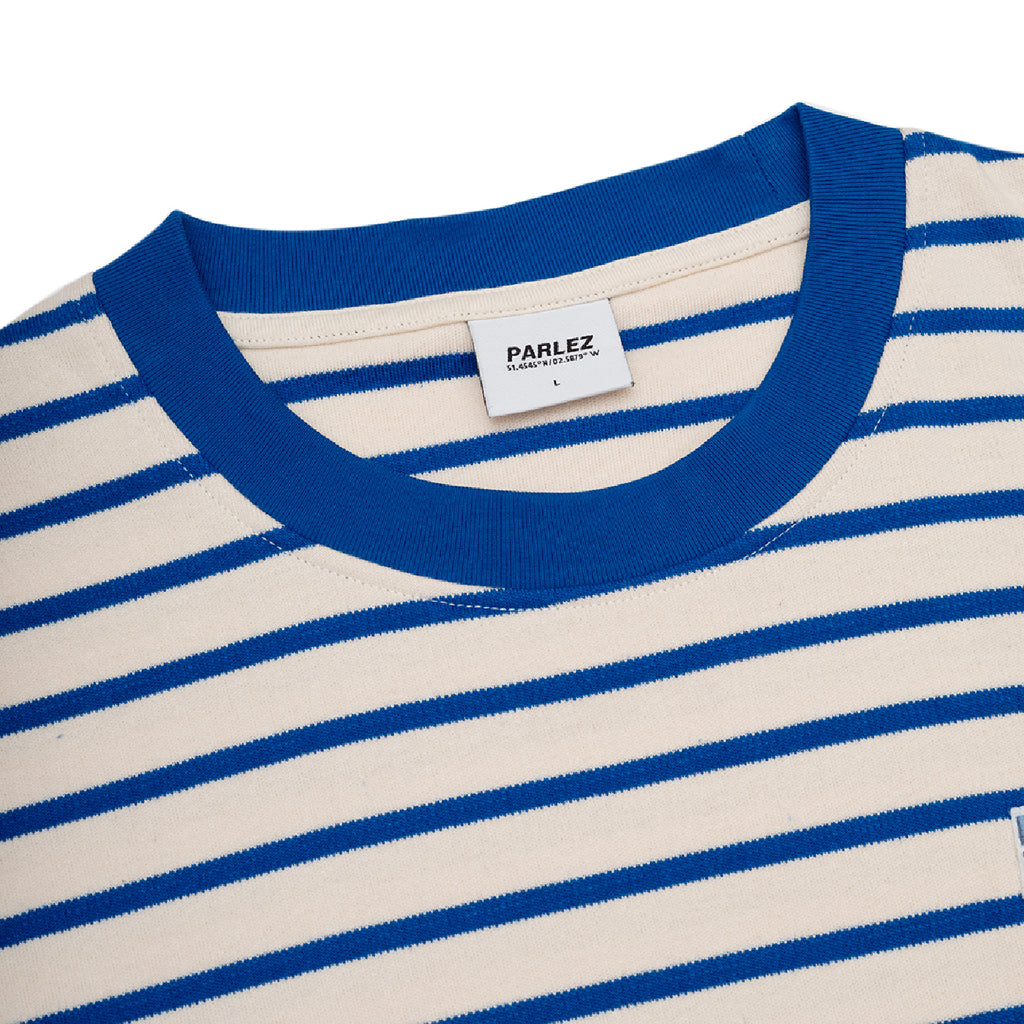 Parlez Shore YD L/S T Shirt - Azure / White - neck