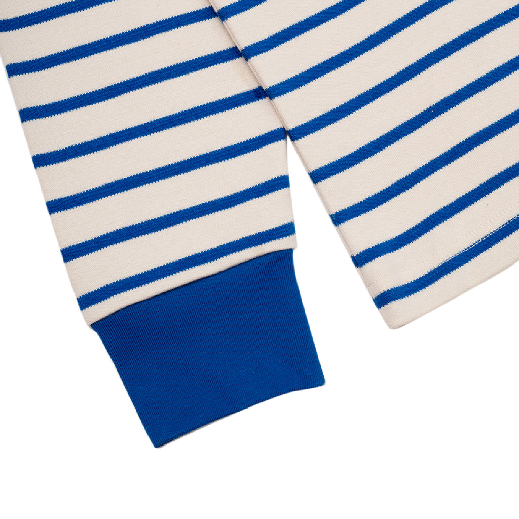 Parlez Shore YD L/S T Shirt - Azure / White - cuff