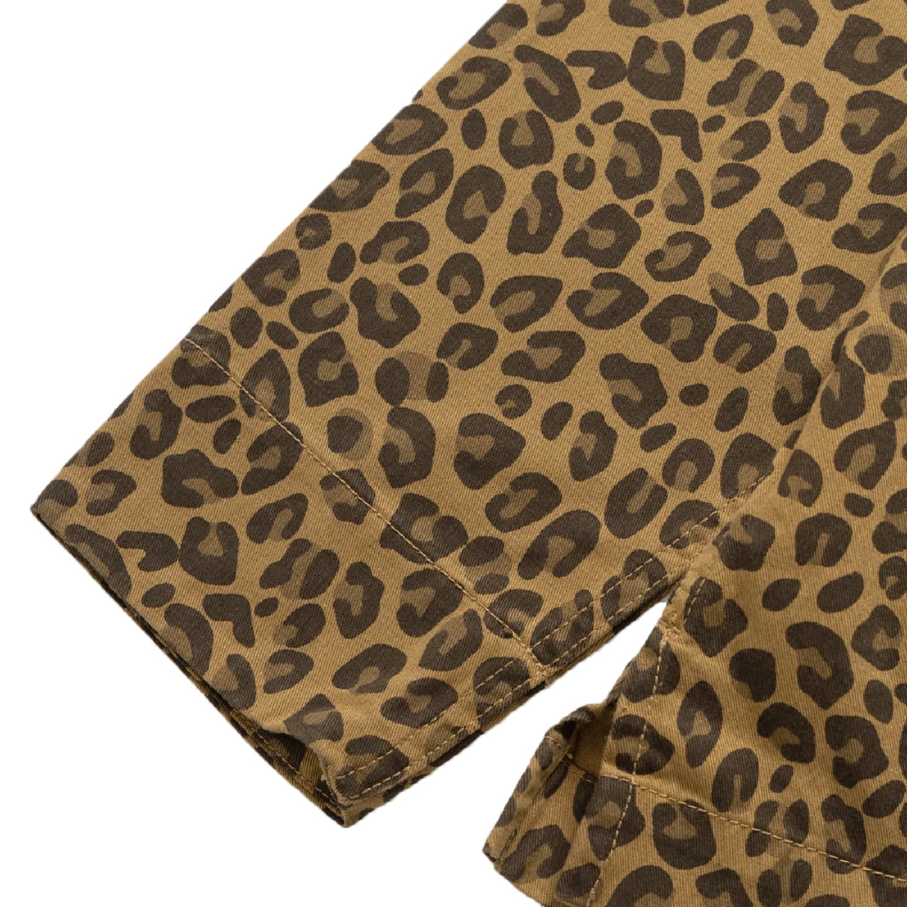 Service Works Leopard Front of House Jacket - Brown - sleeve