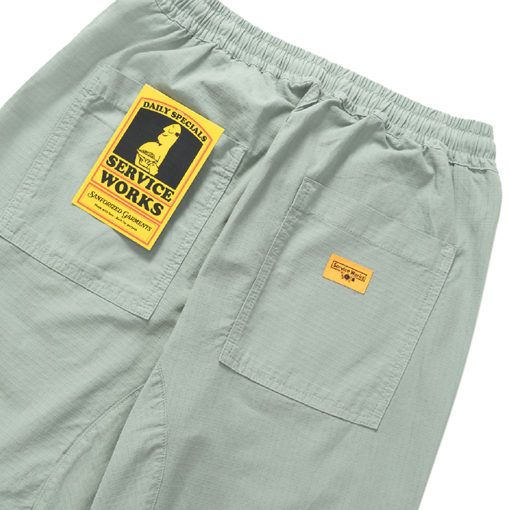 Service Works Ripstop Chef Pant - Sage - back pockets