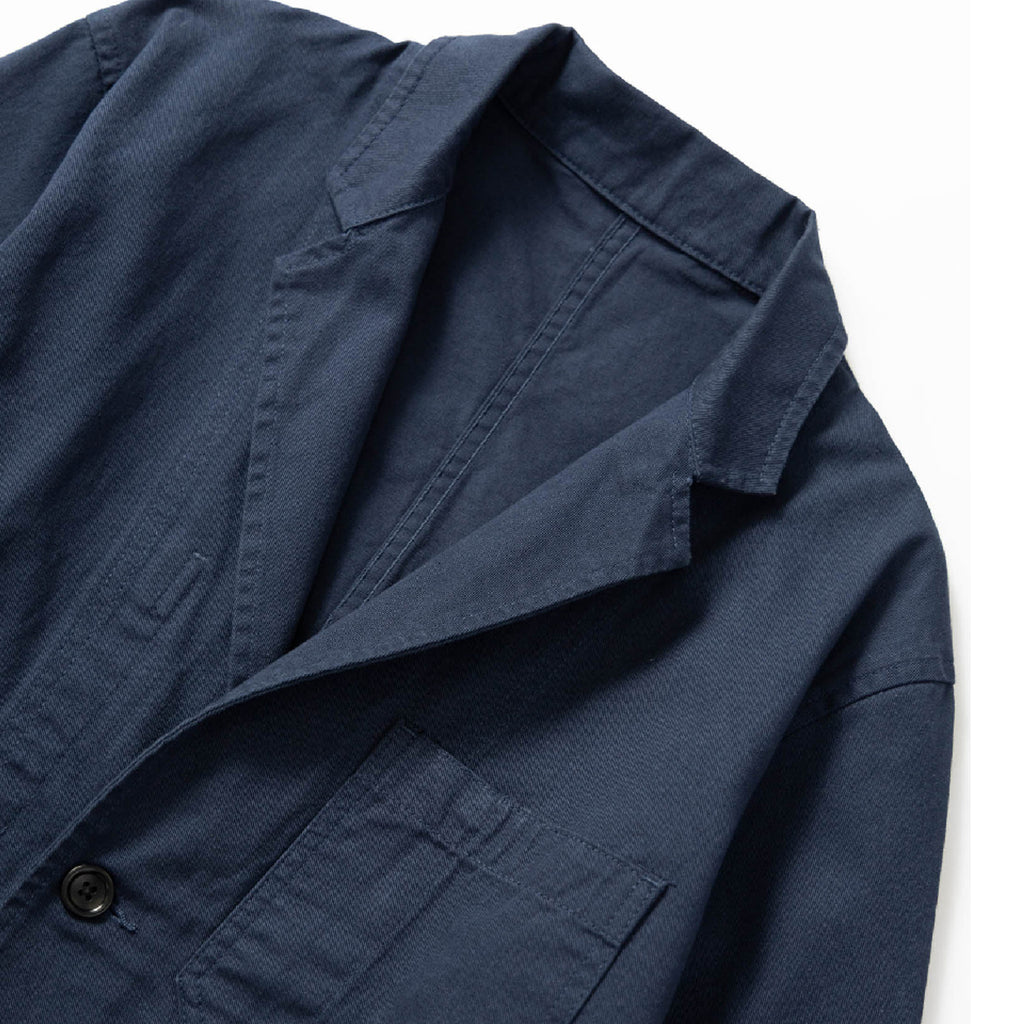 Service Works Drill Server Suit Jacket - Navy - collar