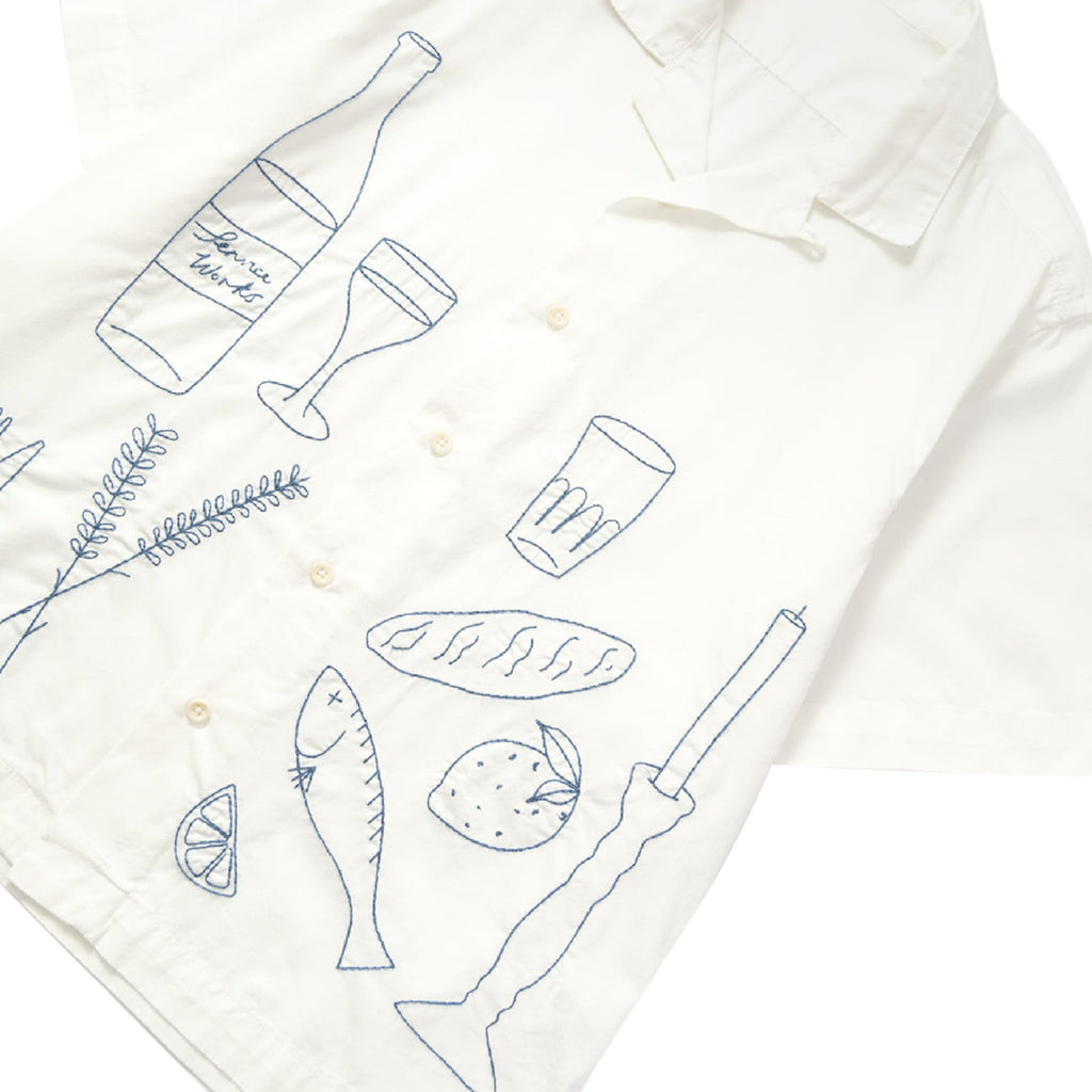 Service Works Light Twill Picnic S/S Shirt - Off White - front