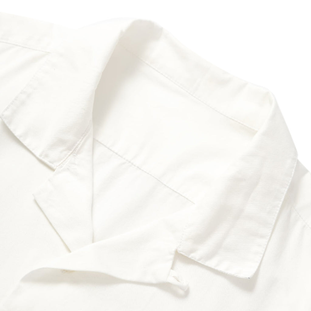 Service Works Light Twill Picnic S/S Shirt - Off White - collar