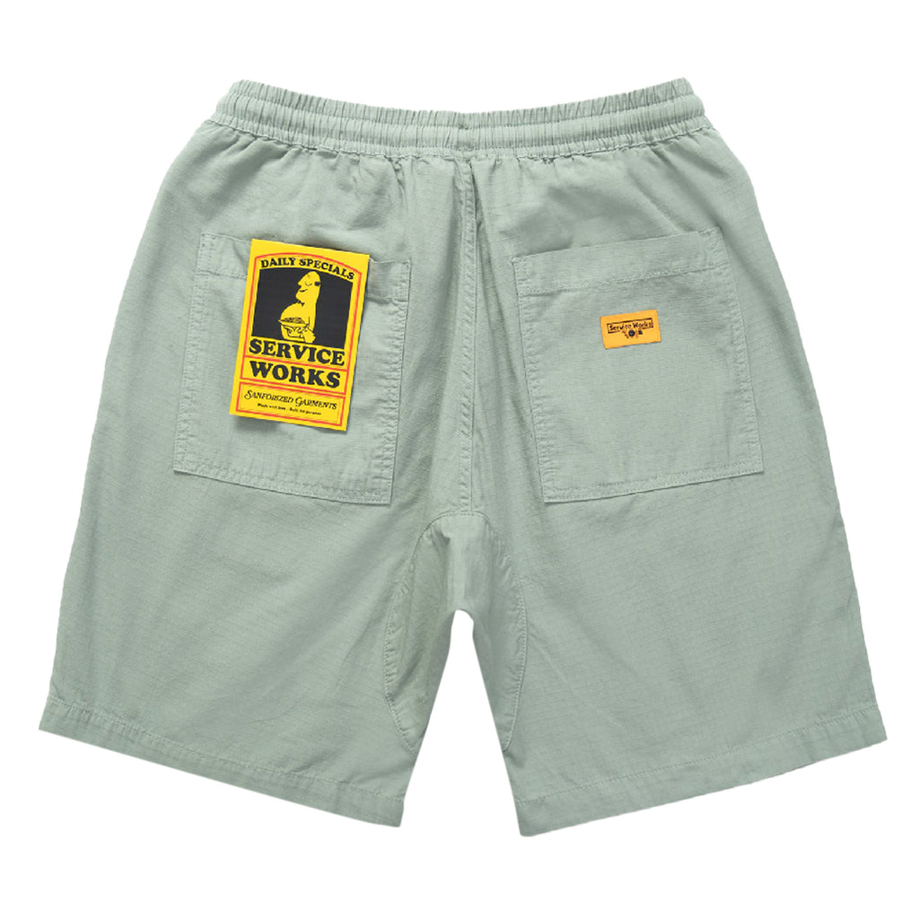 Service Works Ripstop Chef Shorts - Sage - back