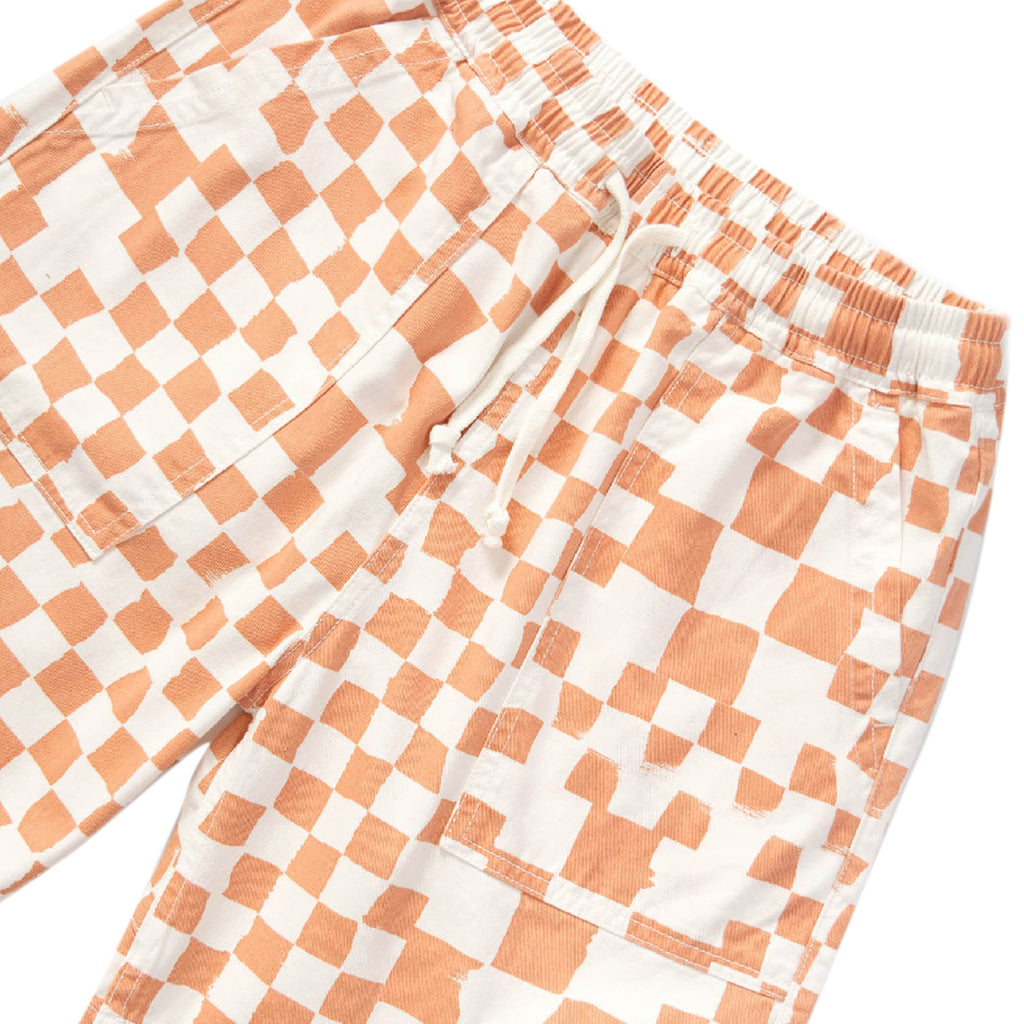 Service Works Printed Chef Shorts - Salmon Checker - waist