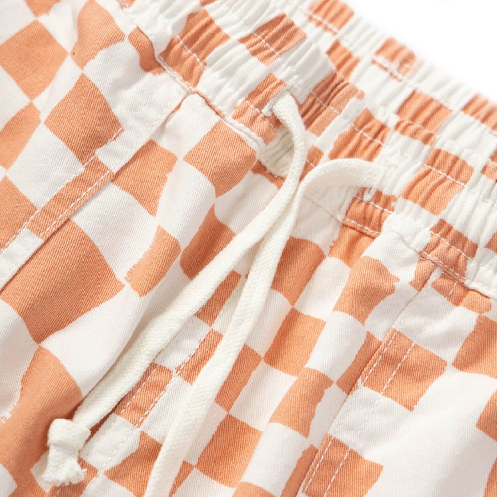 Service Works Printed Chef Shorts - Salmon Checker - drawcord