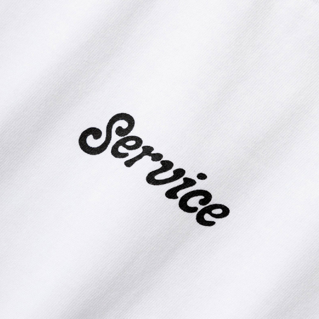 Service Works Service Logo T shirt - White - closeup