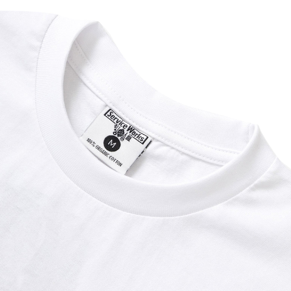 Service Works Service Logo T shirt - White - collar