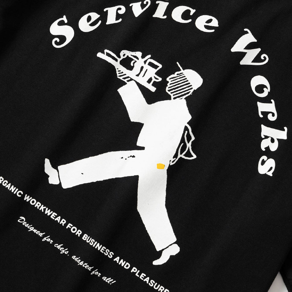 Service Works Waiter T shirt - Black - closeup2
