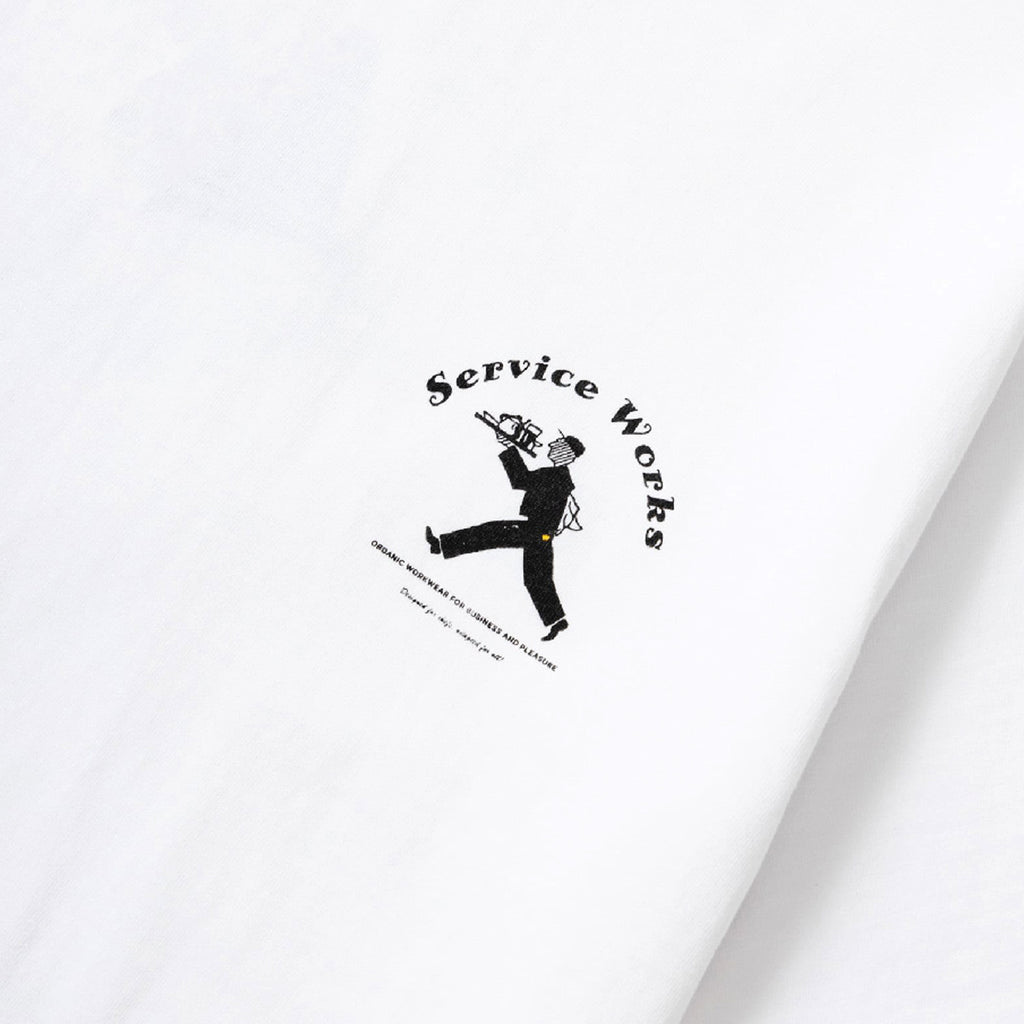 Service Works Waiter T shirt - White - closeup