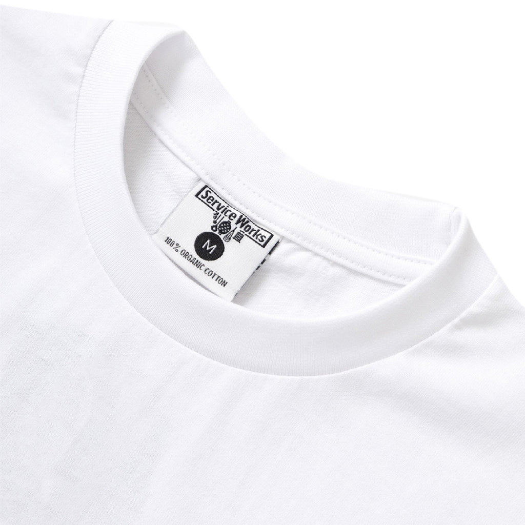 Service Works Waiter T shirt - White - neck