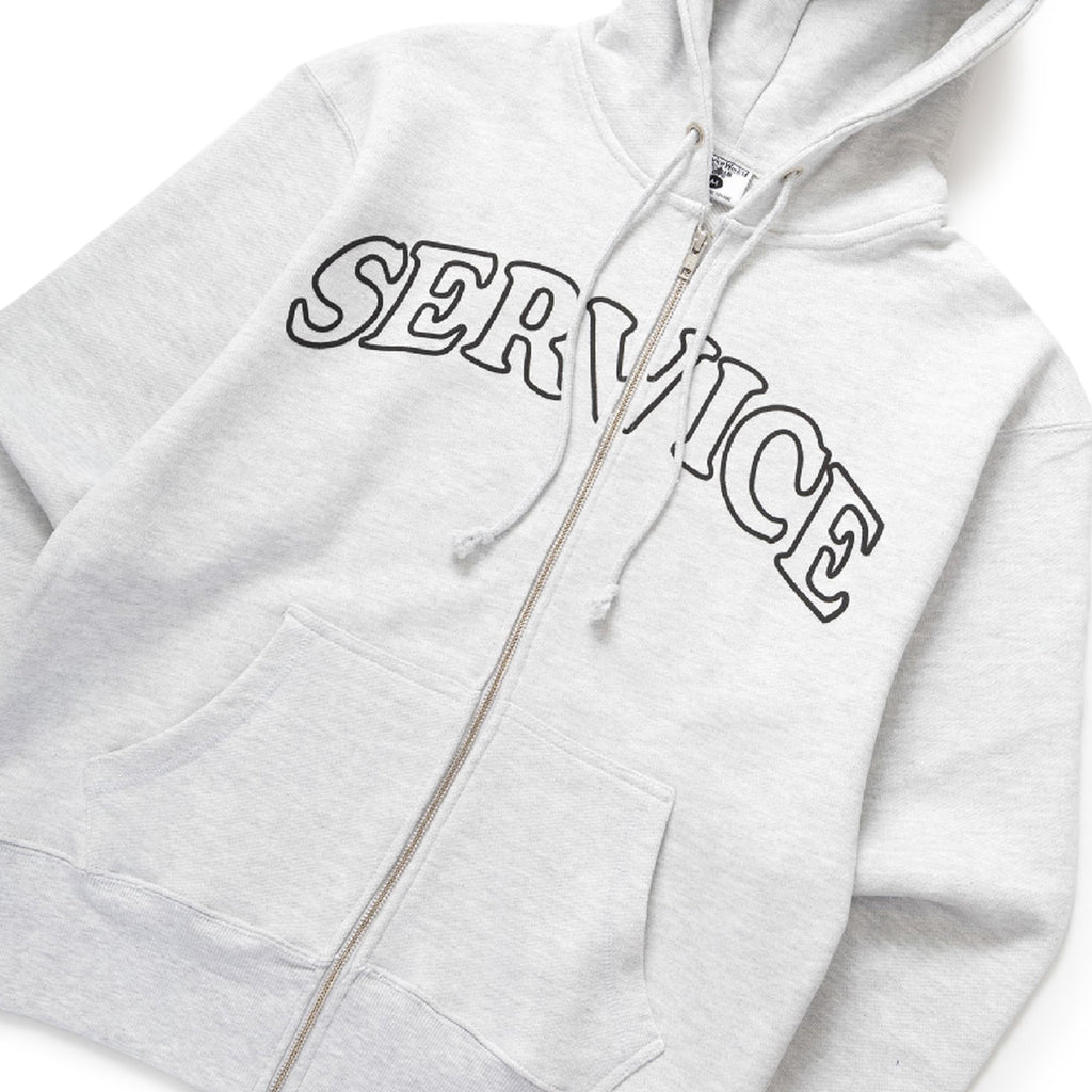 Service Works Arch Logo Zip Hoodie - Ash - front