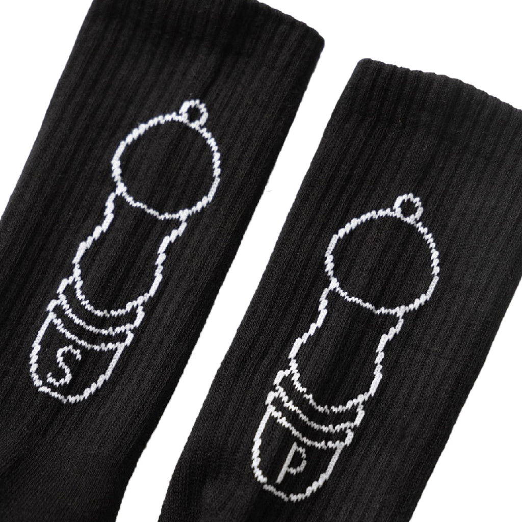 Service Works Salt + Pepper Socks - Black - closeup