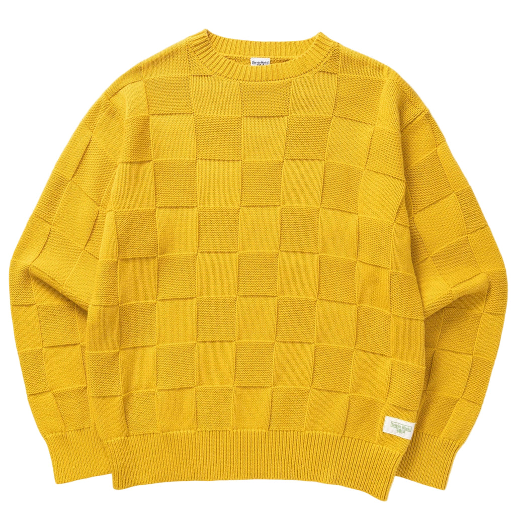 Service Works Check Knit Crewneck - Ochre - main