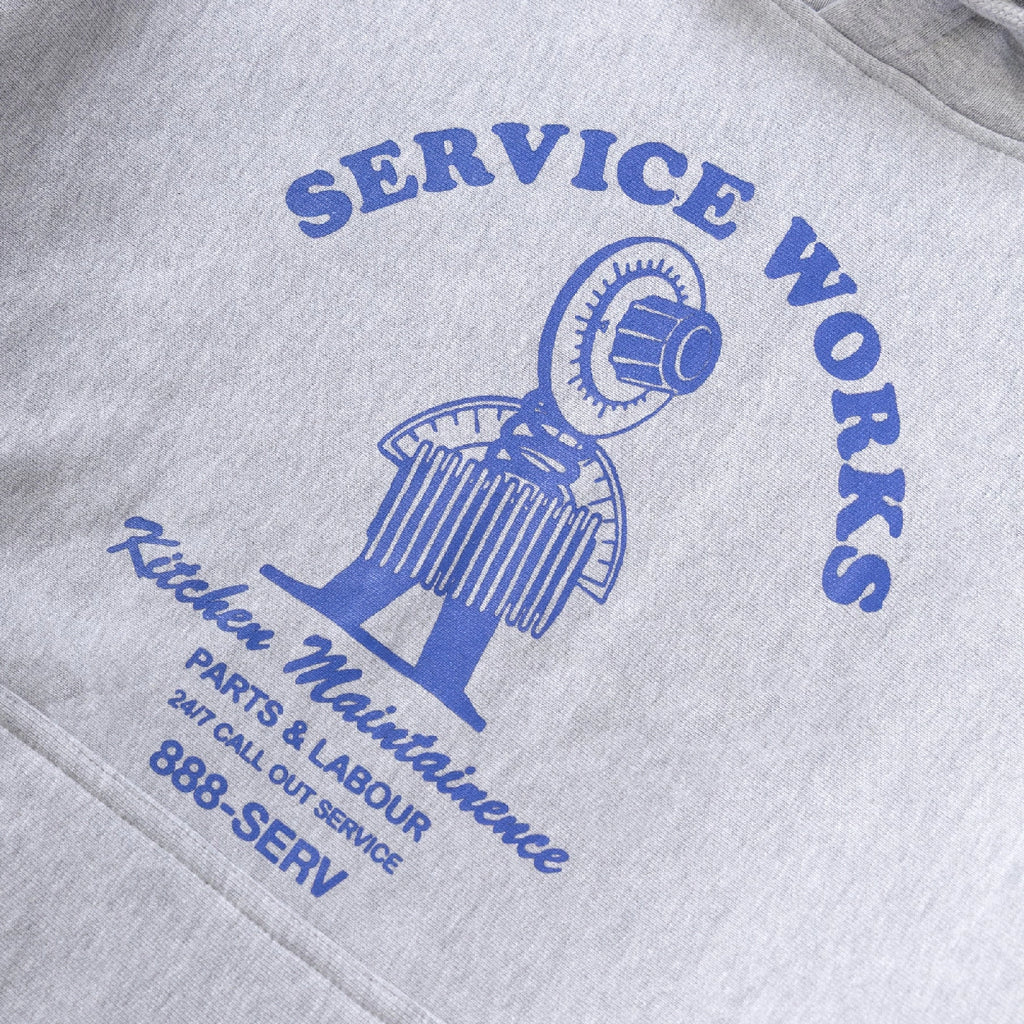 Service Works Maintenance Hoodie - Heather Grey - print