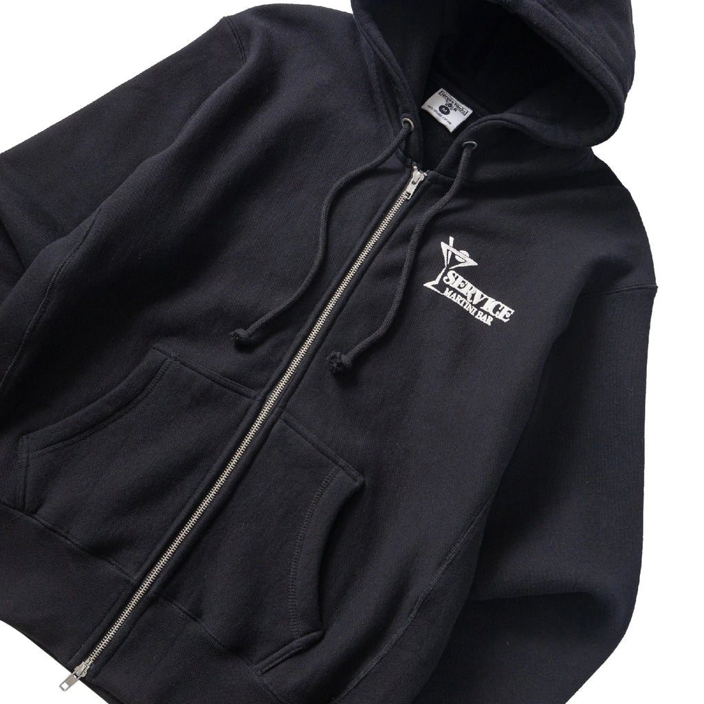 Service Works Martini Zipper Hoodie - Black - front