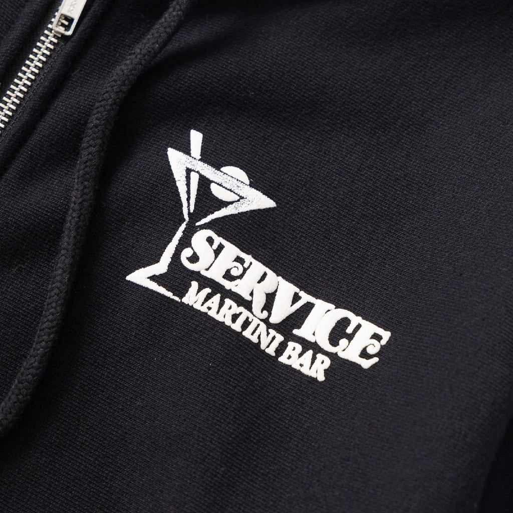 Service Works Martini Zipper Hoodie - Black - closeup