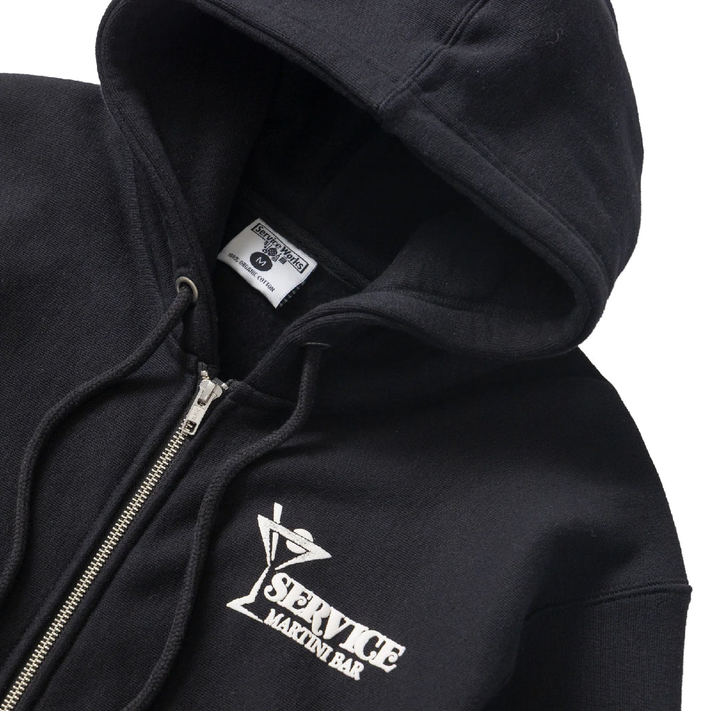 Service Works Martini Zipper Hoodie - Black - hood