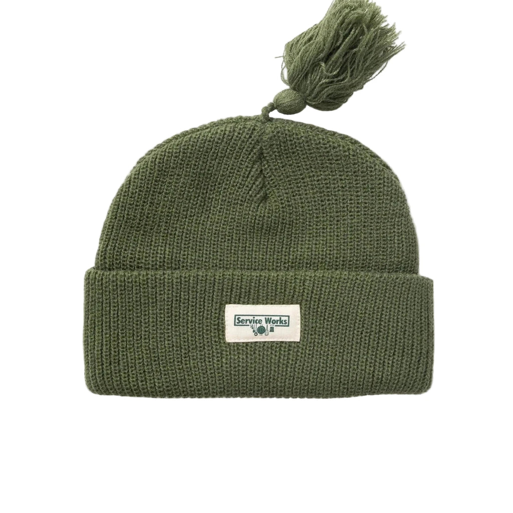 Service Works Tassle Beanie - Olive - main